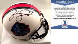 Miami Dolphins Jason Taylor Signed HOF Mini Helmet Beckett BAS