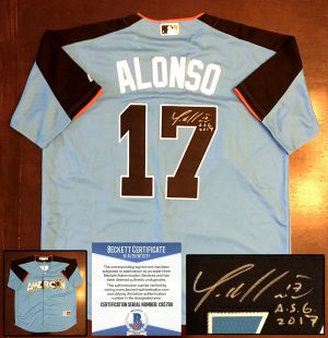 Yonder Alonso Signed 2017 All Star Jersey Beckett BAS