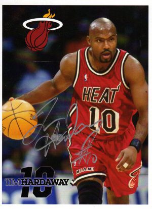 Tim Hardaway Signed Postcard Miami Heat