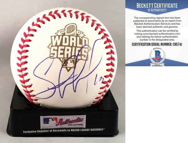 Salvador Perez Kansas City Royals Signed World Series Baseball Beckett BAS