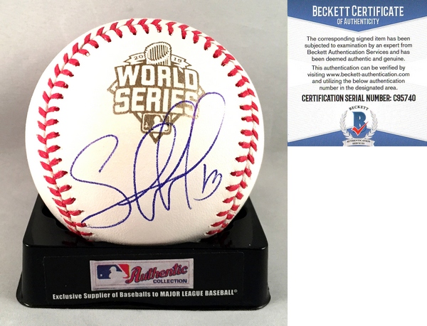 Kansas City Royals Salvador Perez Signed World Series Baseball Beckett BAS