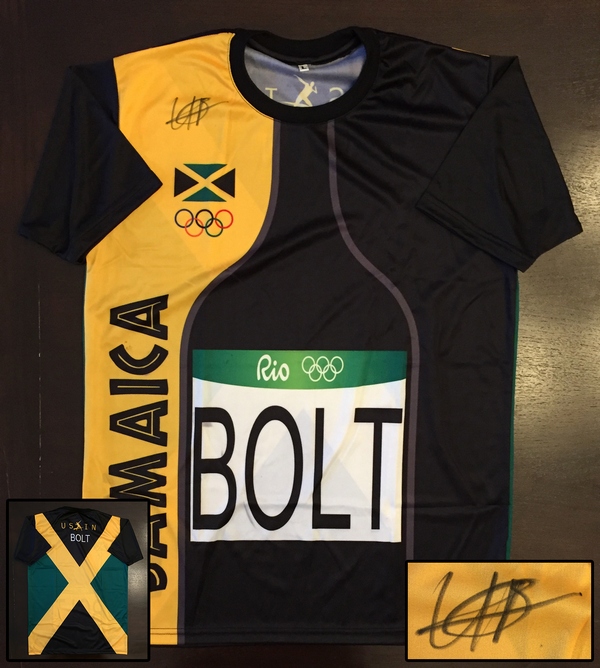 Usain Bolt Signed Jersey 2016 Rio Olympics Gold 1