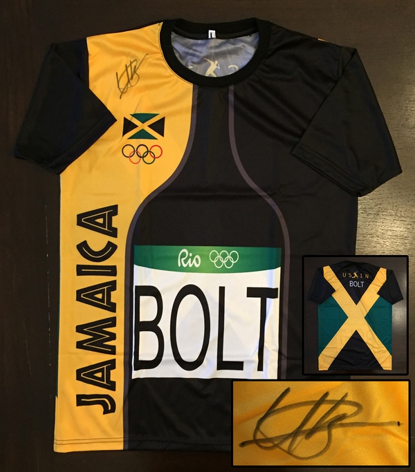 Usain Bolt Signed Jersey 2016 Rio Olympics Gold 4