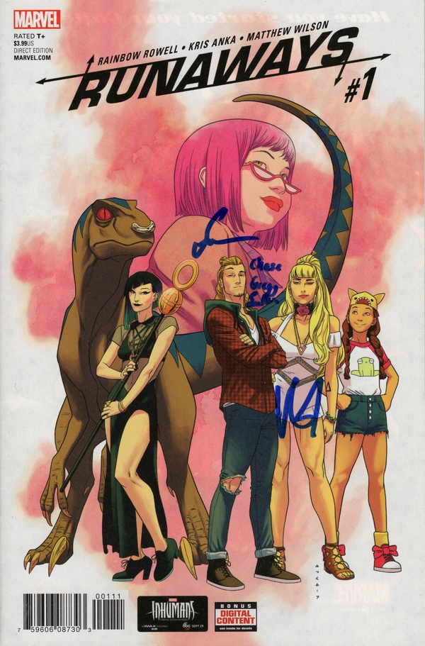 Marvels Runaways Signed Comic Book Issue #1 Virginia Gardner Gregg Sulkin