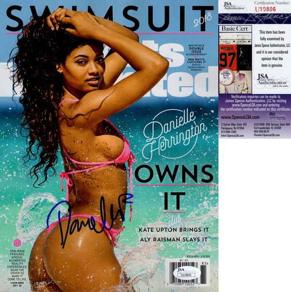 Danielle Herrington Signed 2018 Sports Illustrated Swimsuit Magazine SI JSA