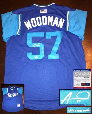 Los Angeles Dodgers Alex Woodman Signed Jersey PSA/DNA