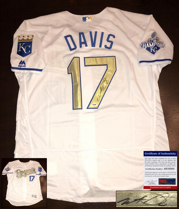 Kansas City Royals Wade Davis Signed Jersey PSA/DNA 2015 WS Champs