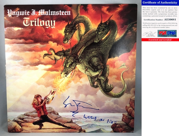 Yngwie Malmsteen Signed Vinyl LP Album Trilogy PSA/DNA