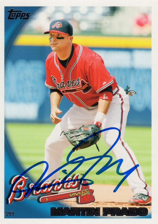 Atlanta Braves Martin Prado Signed Trading Card 2010 Topps #ATL14