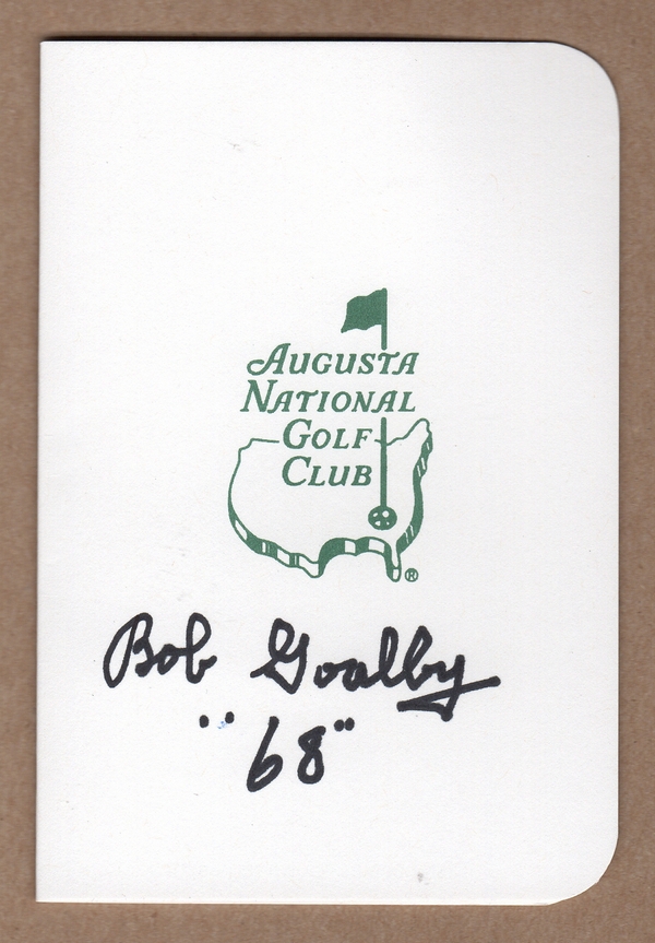Bob Goalby Signed Masters Scorecard 7