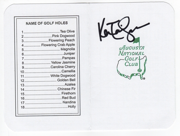 Ken Tanigawa Signed Masters Scorecard