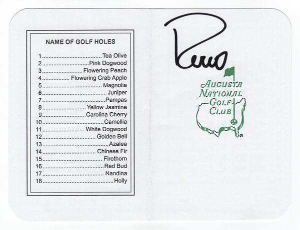 Rocco Mediate Signed Masters Scorecard