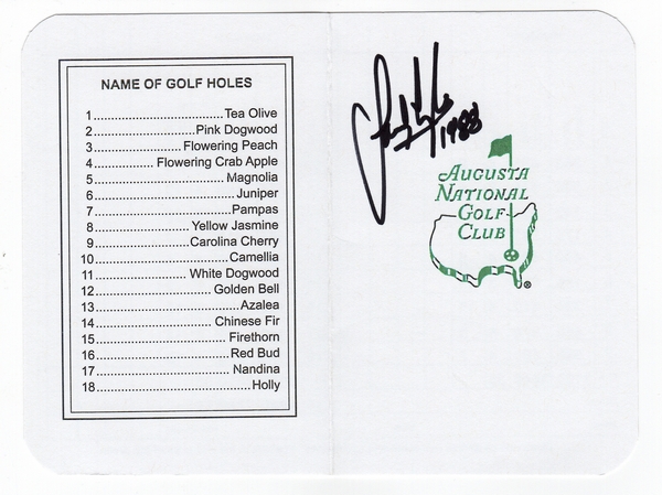 Sandy Lyle Signed Masters Scorecard 2