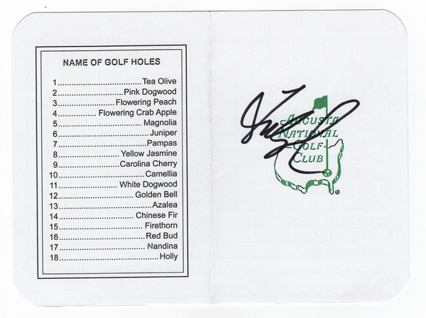 Golf Fred Couples Signed Masters Scorecard