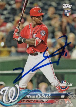 Washington Nationals Victor Robles Signed Trading Card 2018 Topps Opening Day #127