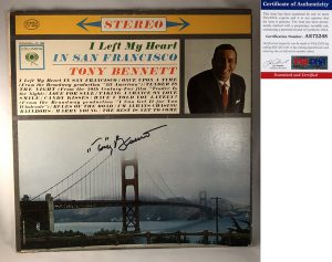 Tony Bennett Signed Vinyl LP Album PSA/DNA I Left My Heart In San Francisco