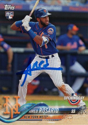 New York Mets Amed Rosario Signed Trading Card 2018 Topps RC Rookie #70
