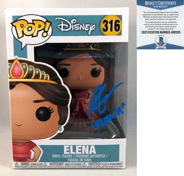 Aimee Carrero Signed Funko Pop Disney Princess Elena #316 Beckett BAS