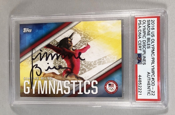 Simone Biles Signed Trading Card Olympics Gold 2 PSA/DNA