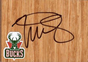 Milwaukee Bucks Mike Dunleavy Jr Autographed FloorBoard