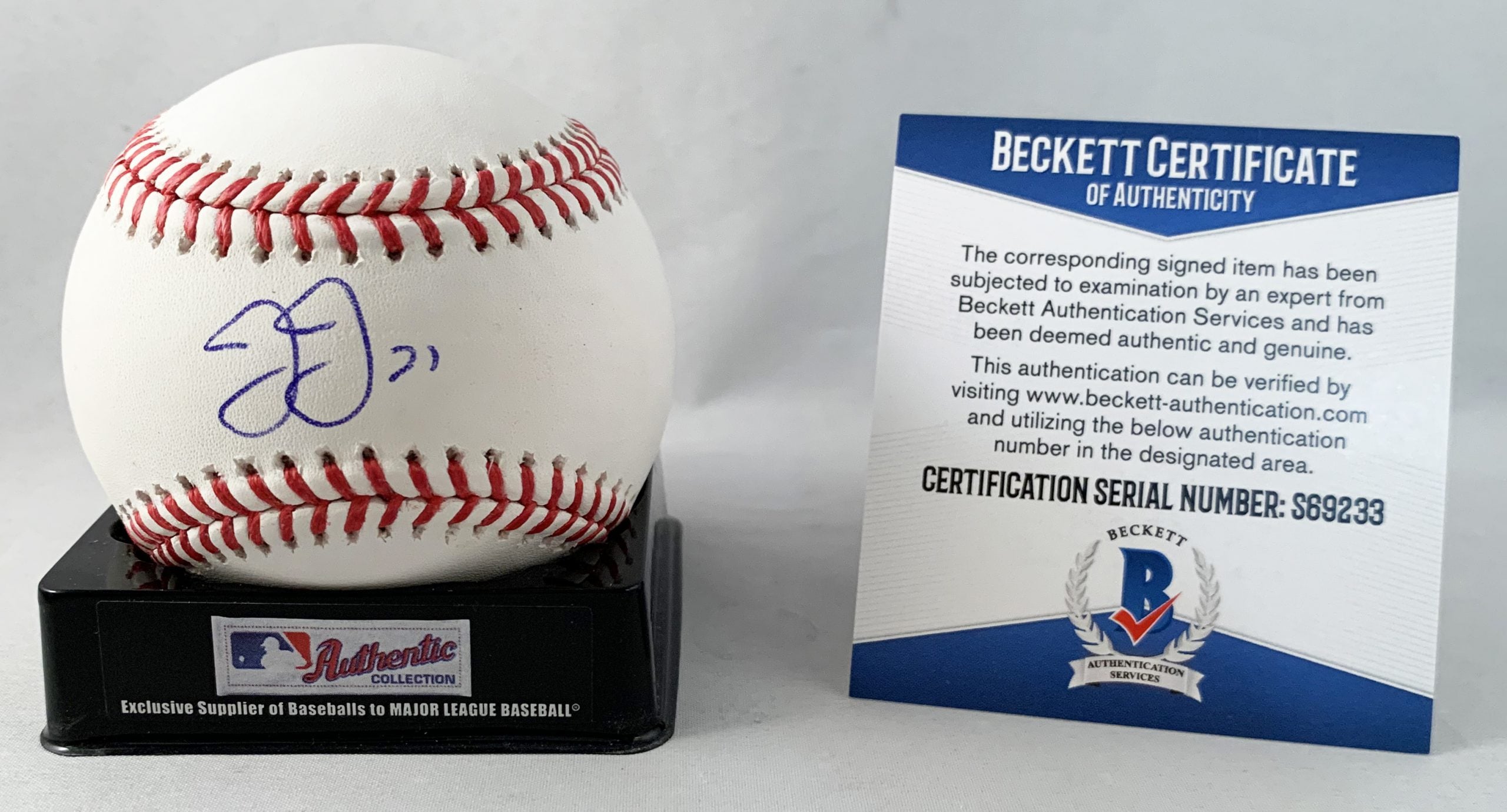 Miami Marlins JJ Bleday Signed Authentic MLB Baseball Beckett BAS