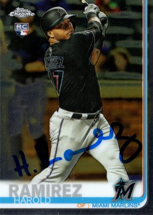 Miami Marlins Harold Ramirez Signed Rookie Card 2019 Topps Chrome #41