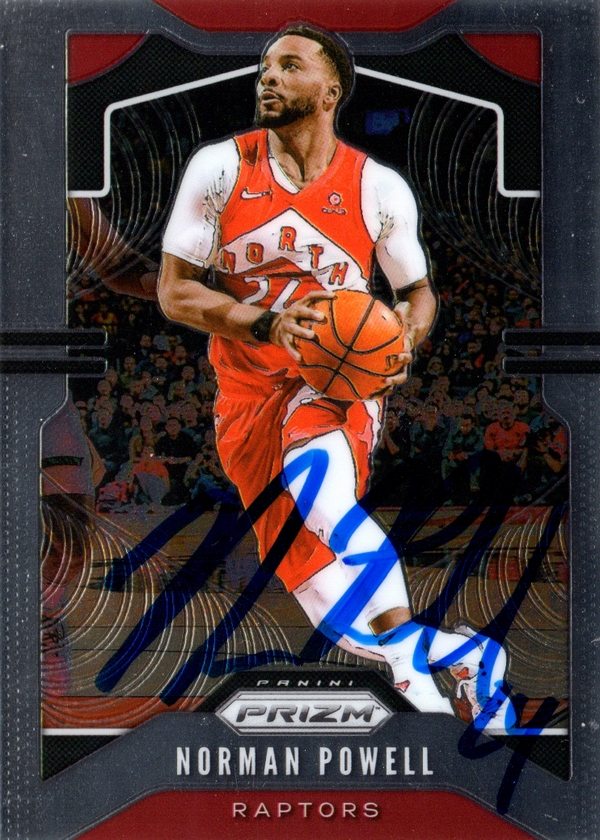 Toronto Raptors Norman Powell Signed Trading Card 2019 Panini Prizm #159