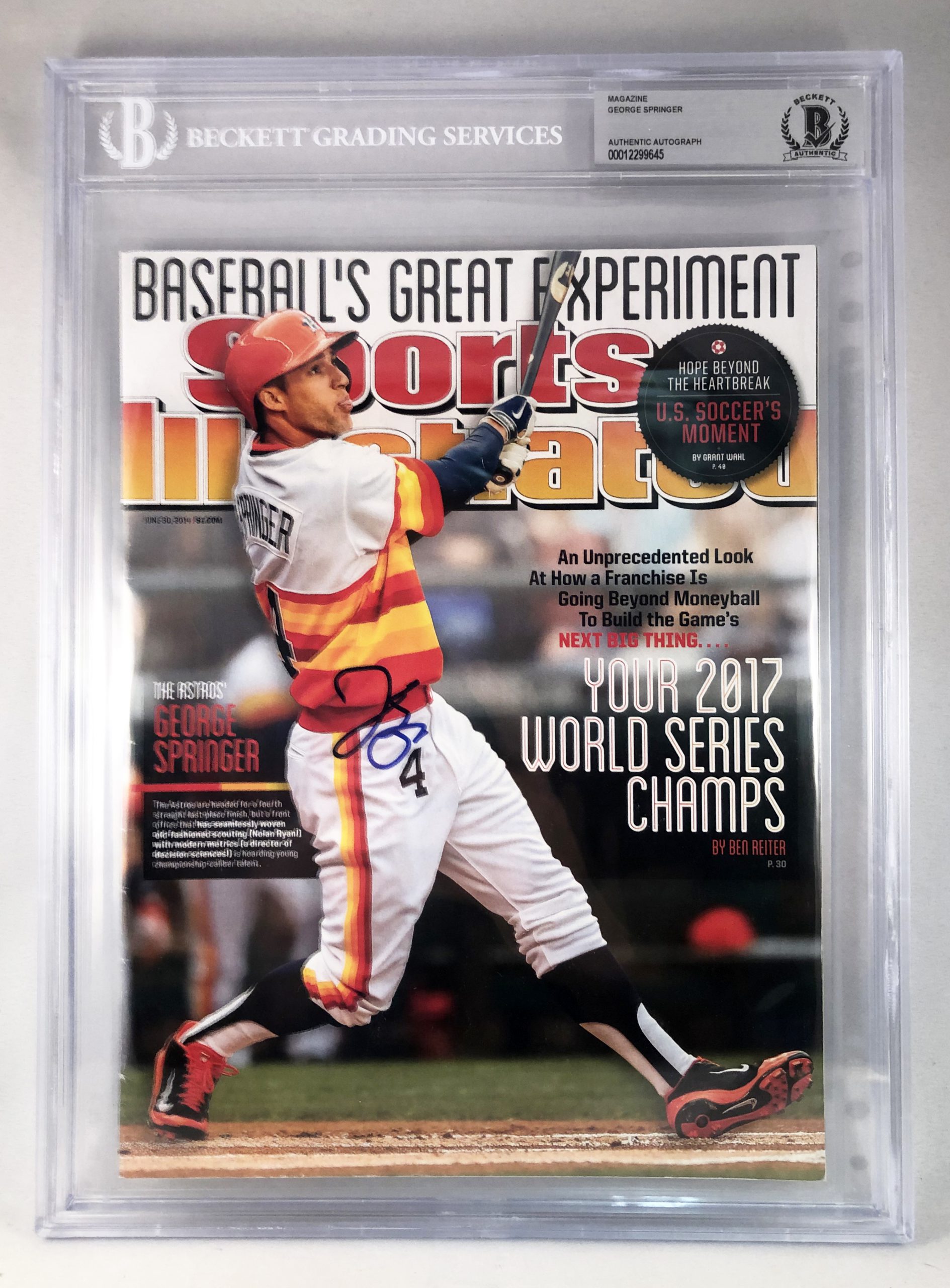 Houston Astros George Springer Signed 2014 Sports Illustrated Magazine 6/30/14 Beckett BAS