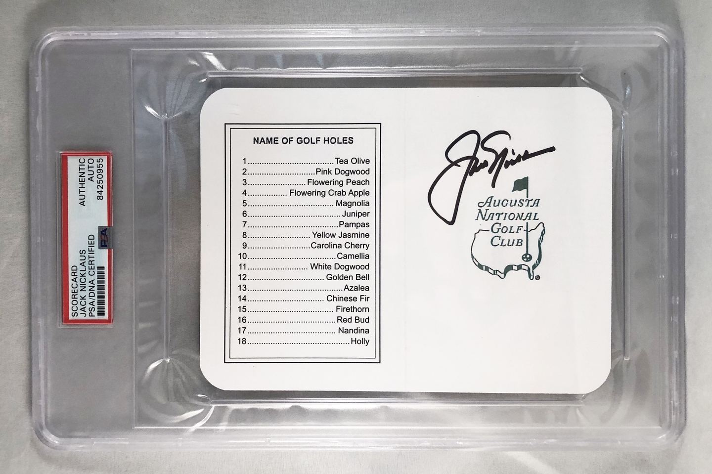 Jack Nicklaus Signed Masters ScoreCard 2 PSA/DNA