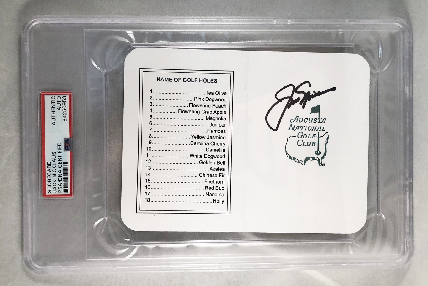 Jack Nicklaus Signed Masters ScoreCard 3 PSA/DNA