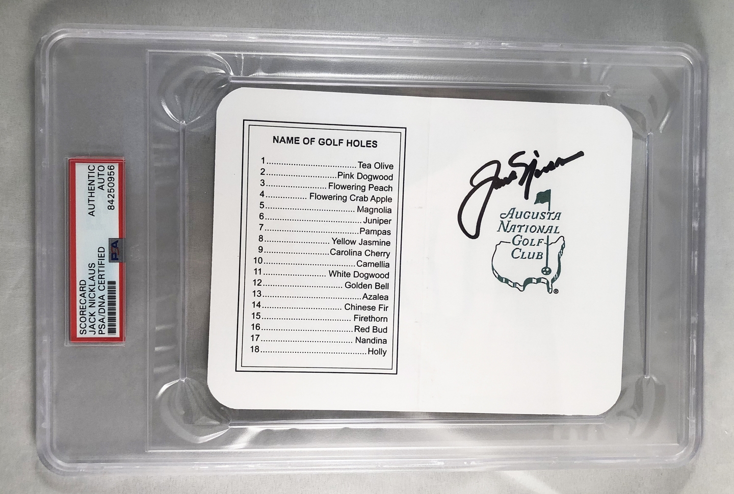 Jack Nicklaus Signed Masters ScoreCard 5 PSA/DNA