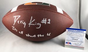 Deriq King Signed Football UM Miami Hurricanes PSA/DNA