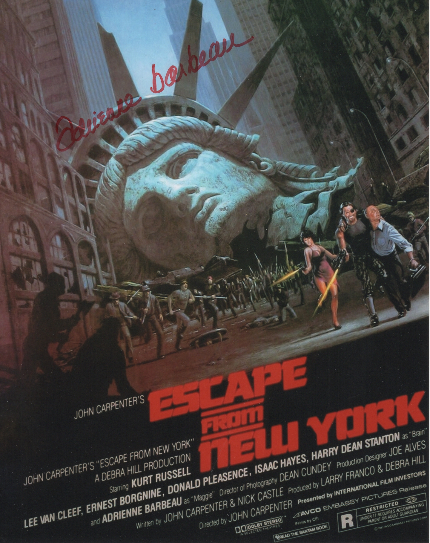 Adrienne Barbeau Signed 8x10 Photo 2 Escape From New York