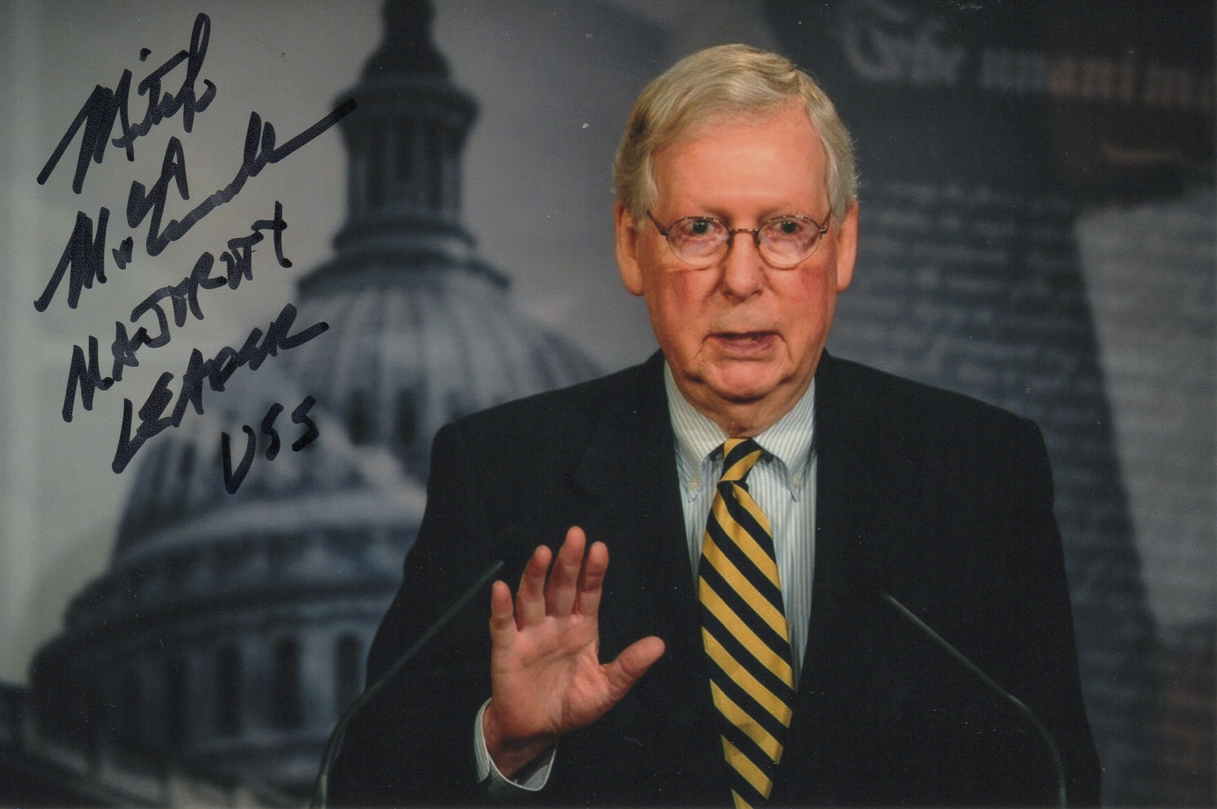 Mitch McConnell Signed 4x6 Photo US Senator Senate Majority Leader