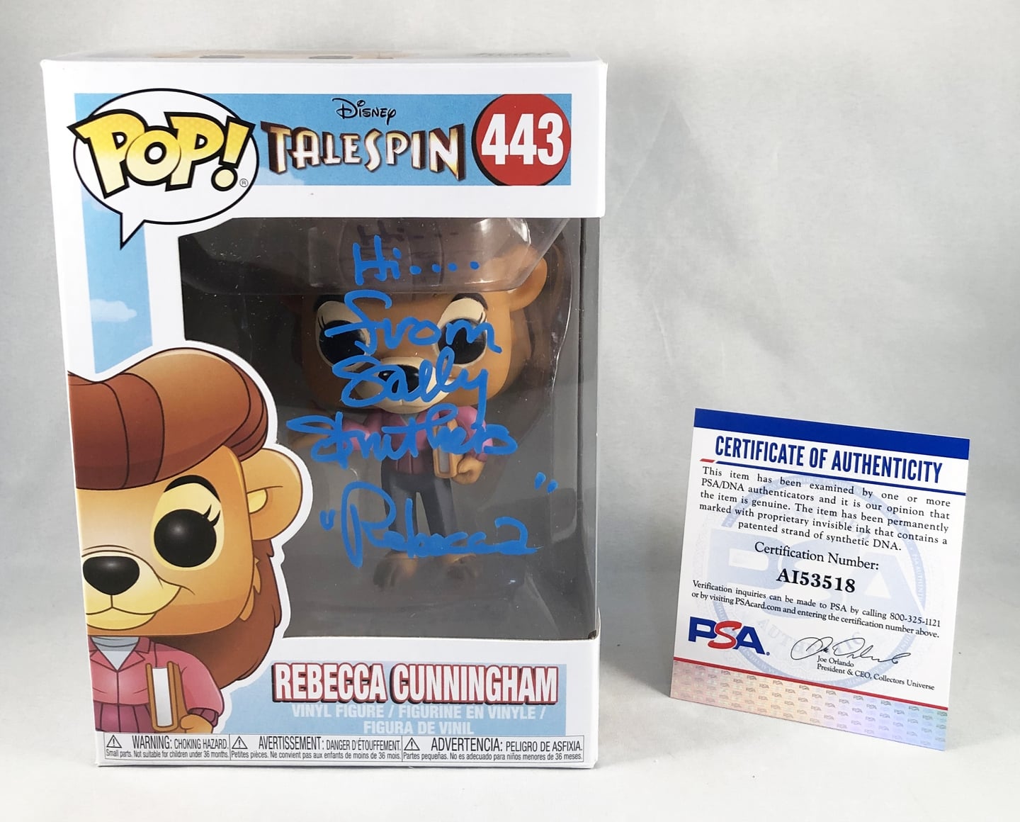 Sally Struthers Signed Funko Pop Talespin Rebecca Cunningham PSA/DNA