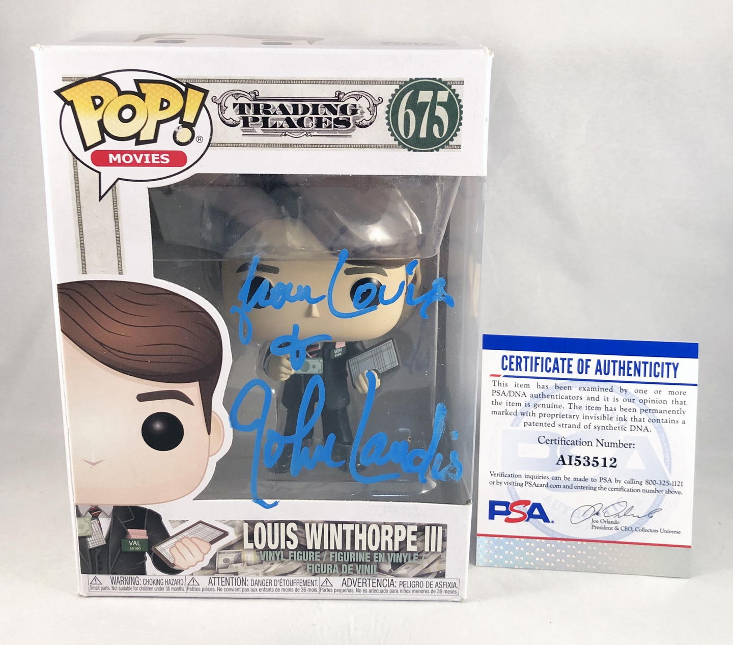 John Landis Signed Funko Pop Trading Places Louis Winthorpe III PSA/DNA