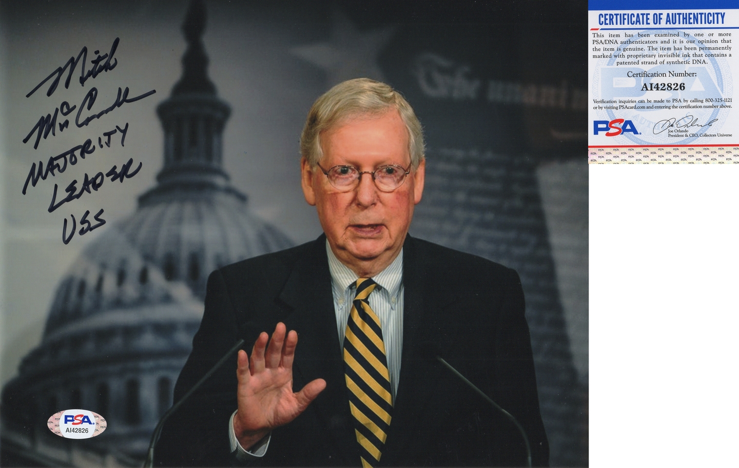Mitch McConnell Signed 8x10 Photo PSA/DNA US Senator Senate Majority Leader 1