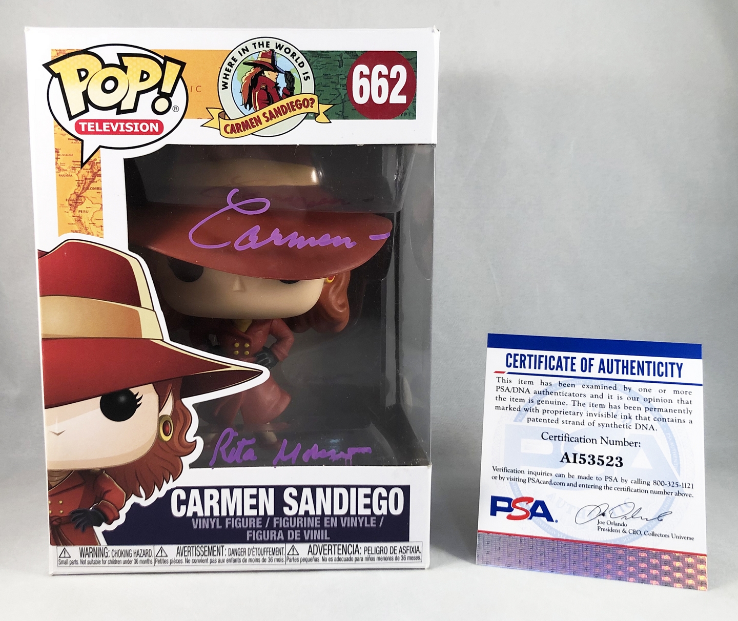 Rita Moreno Signed Funko Pop Carmen Sandiego PSA/DNA