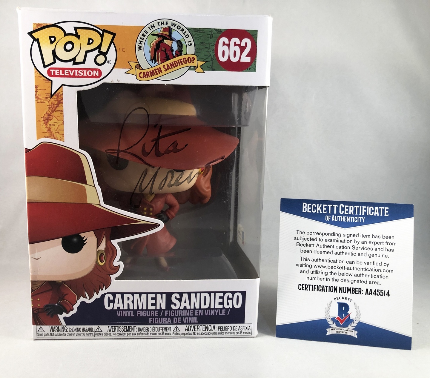 Rita Moreno Signed Funko Pop Carmen Sandiego Beckett BAS