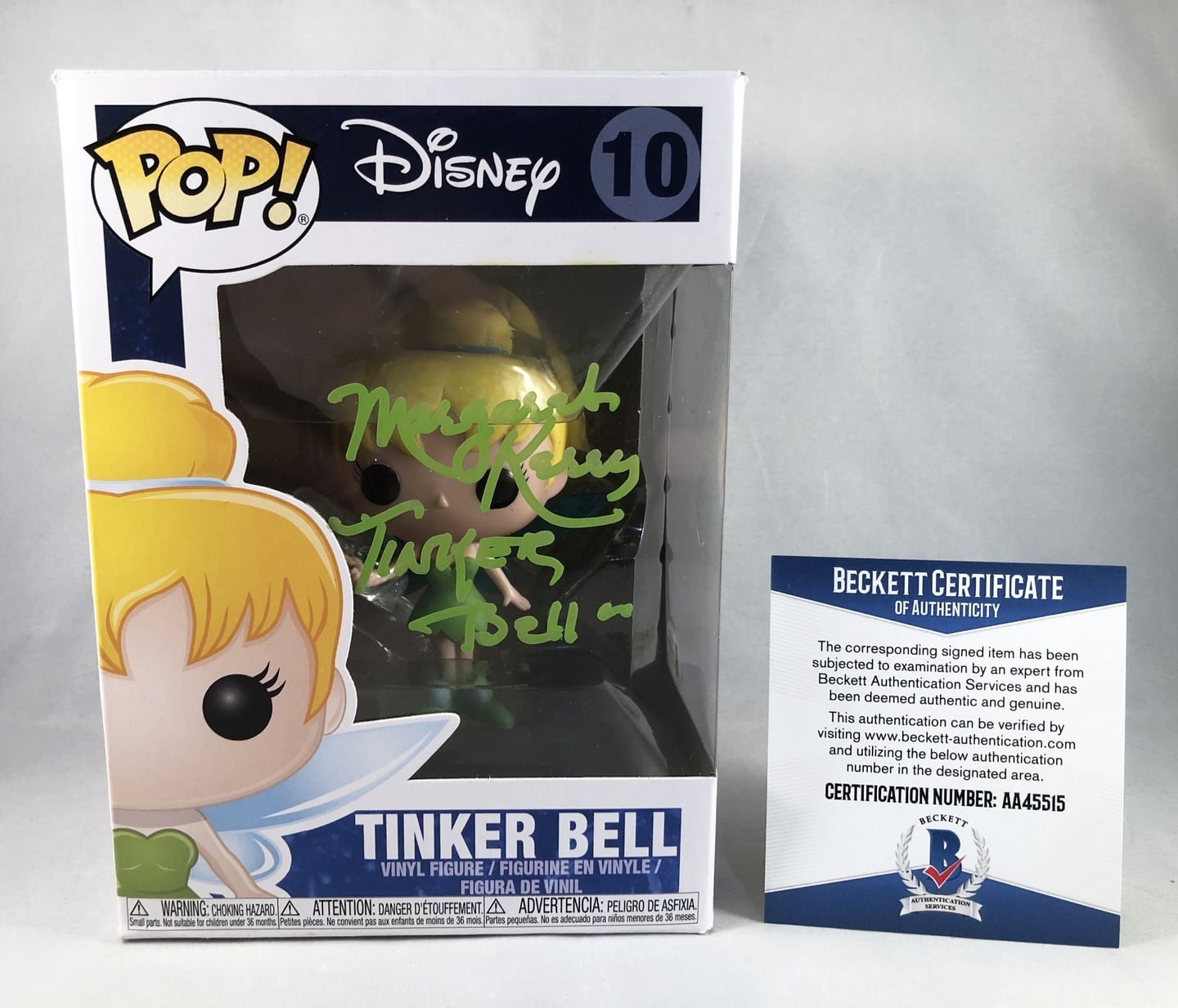 Margaret Kerry Signed Funko Pop Tinkerbell Beckett BAS