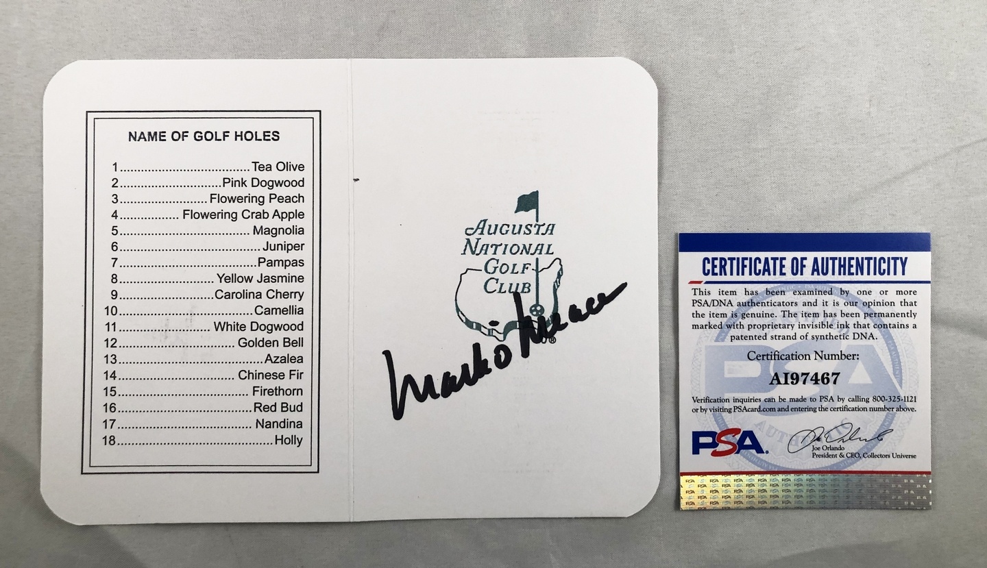 Masters Champion Mark O'Meara Signed Masters Scorecard PSA/DNA
