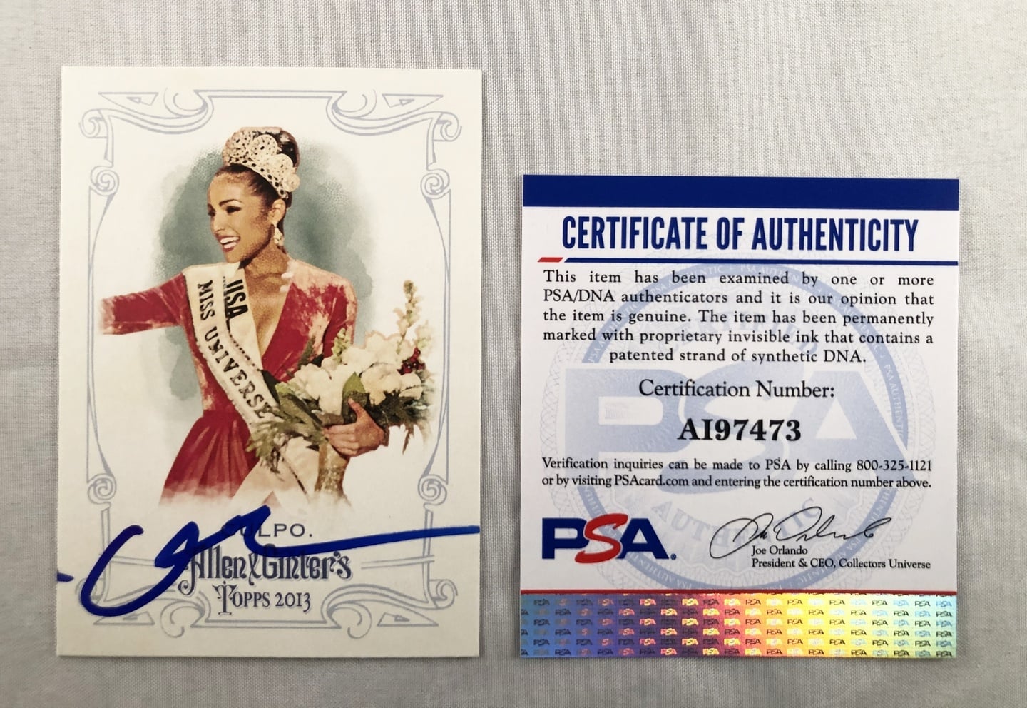 Olivia Culpo Signed Trading Card 2013 Allen & Ginter PSA/DNA