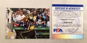 Pittsburgh Pirates Starling Marte Signed Trading Card 2020 Topps #183 PSA/DNA