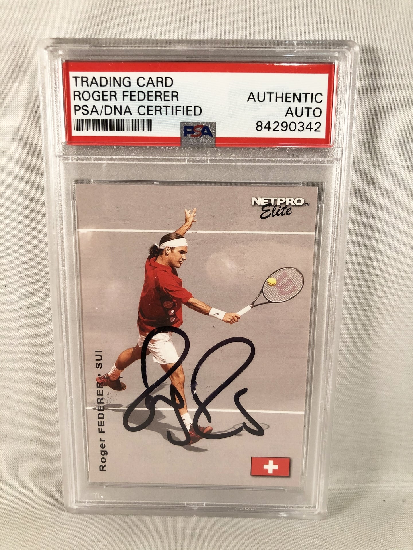 Roger Federer Signed Trading Card PSA/DNA Netpro Elite #E3