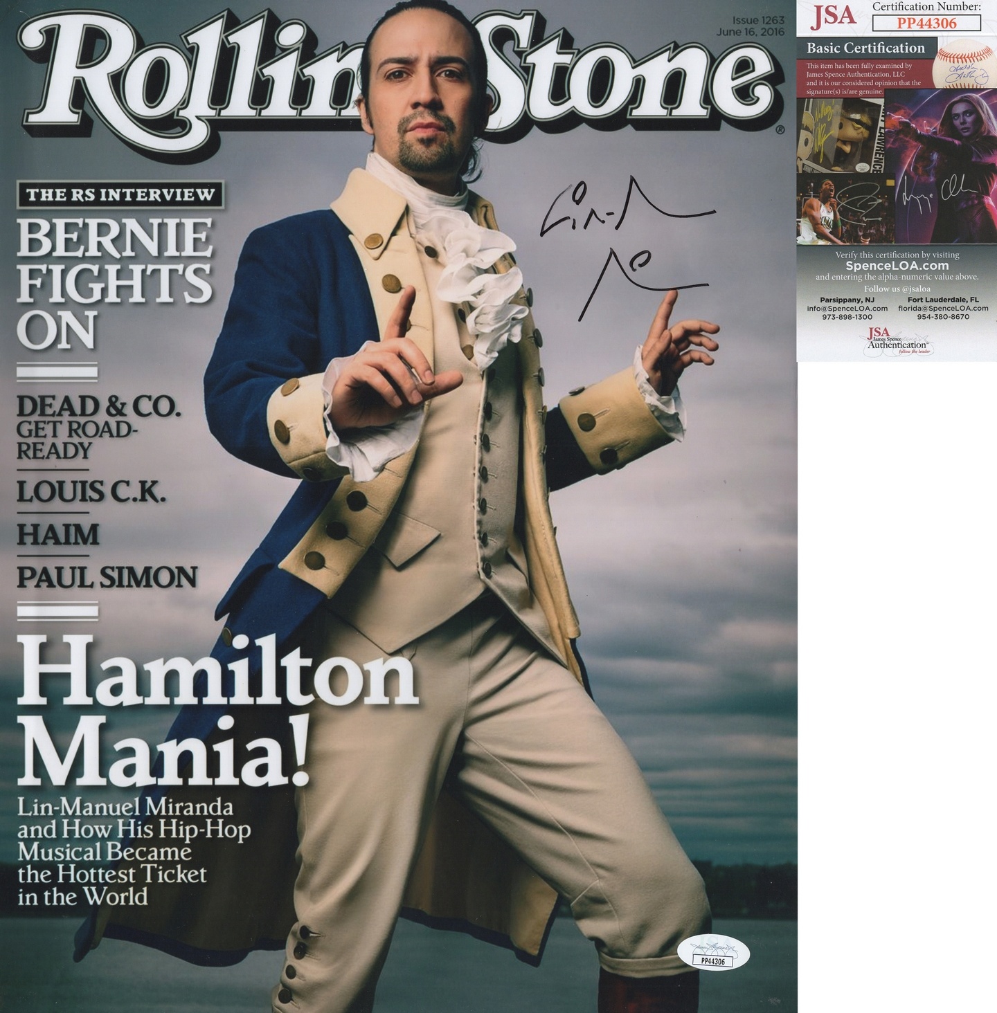 Lin-Manuel Miranda Signed 11x14 Photo Hamilton Mary Poppins 3 JSA
