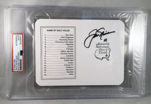 Jack Nicklaus Signed Masters ScoreCard PSA/DNA 12