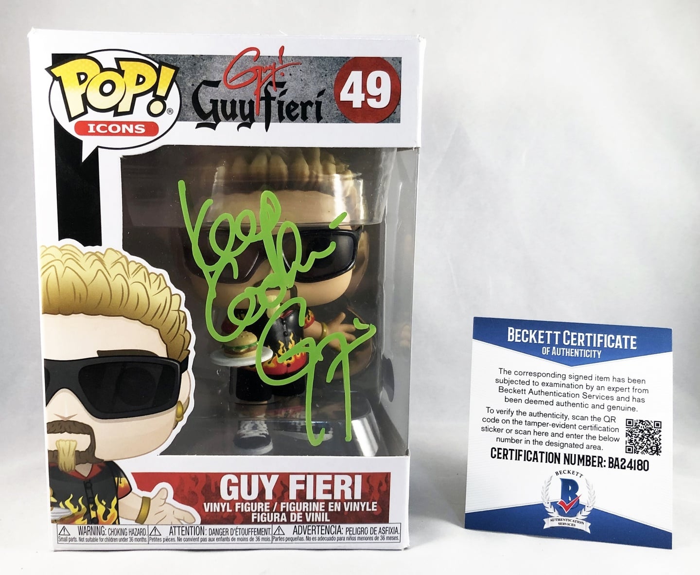Guy Fieri Signed Funko Pop Beckett BAS