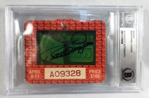 Masters Champion Bernhard Langer Signed Masters Badge Beckett BAS