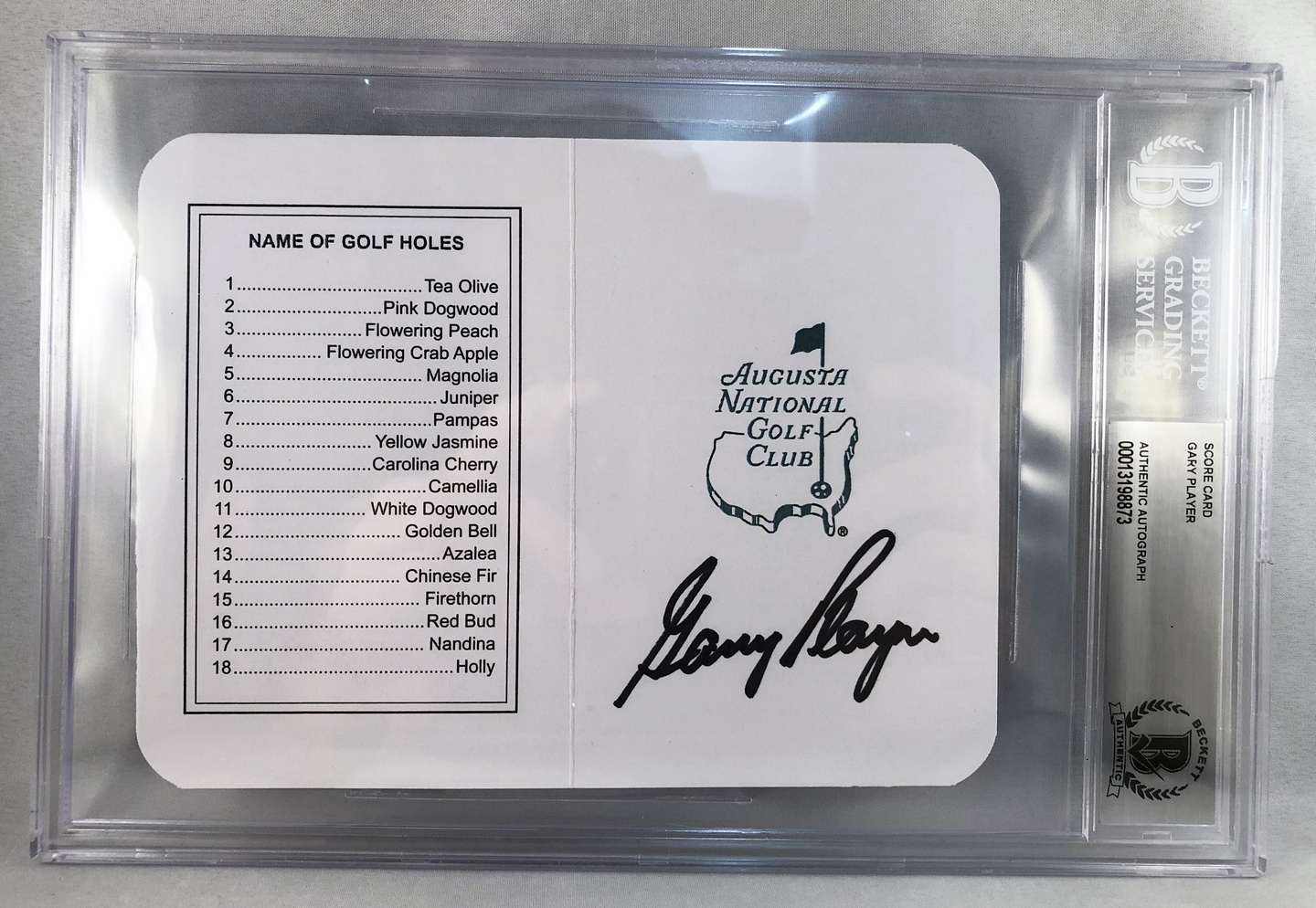 Masters Champion Gary Player Signed Masters Scorecard Beckett BAS 2