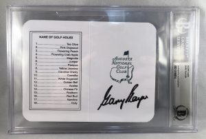 Masters Champion Gary Player Signed Masters Scorecard Beckett BAS 3